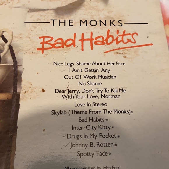 Vintage Bad Habits The Monks Vinyl Record - Picture 5 of 8